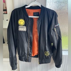 Love Tree black bomber jacket with patches